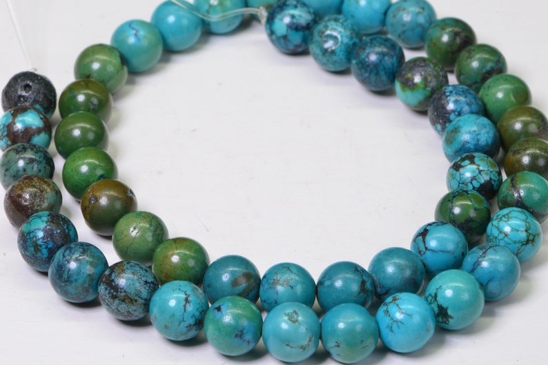 Turquoise 9mm 16 Strand Natural Gemstone Beads Jewelry Making Supplies Turquoise Beads image 10