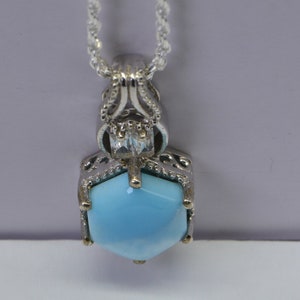 Larimar Pendant Sterling Silver Natural Gemstone Pendant Sterling Silver Jewelry image 2