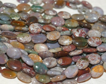 Ocean Jasper Bead 14x10mm 12pcs 5.95 Natural Gemstone Bead Supplies Oval Jasper Beads