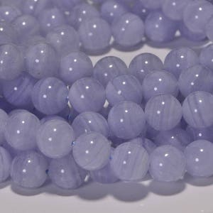 Blue Lace Agate 8mm Beads Natural Gemstone Lace Agate Beads Jewelry Making Supplies