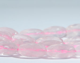 AAA Rose Quartz Faceted Barrel Beads: Crystal Pink Gemstone (2 beads)