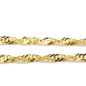 Twisted Herringbone Snake Gold Chain Bracelet Italy 14 K yellow Gold over Sterling Silver 8&quot;  Bracelet