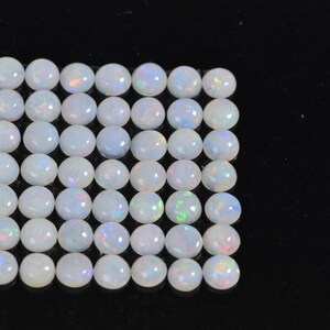 3mm Australian White Solid Opal Round Smooth Cabochon round for ring earrings 10 stone lot image 6