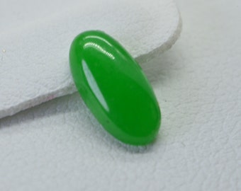 Burmese Green Jade Long Oval Smooth  Cabochon 10X5mm