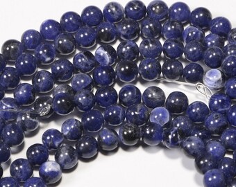 6mm Sodalite round beads  Natural  Gemstones Untreated  Deep Blue Smooth finish Mala Bracelet Supply