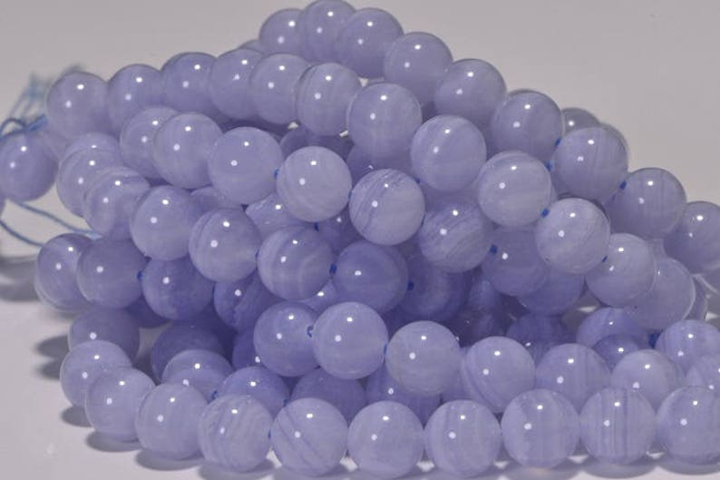 Blue Lace Agate 8mm Beads Natural Gemstone Lace Agate Beads Jewelry Making Supplies