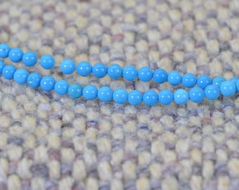 Arizona Turquoise Sleeping Beauty Round Beads 3.5 mm  Natural Gemstone Beads Smooth Glossy Full Strand Beads, Blue Turquoise ,