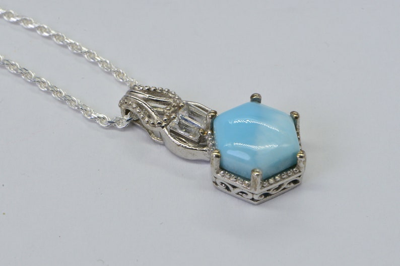 Larimar Pendant Sterling Silver Natural Gemstone Pendant Sterling Silver Jewelry image 3