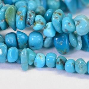 Nevada Turquoise 16 Strand Beads Nugget Turquoise Beads Natural Gemstone Beads Jewelry Making Supplies image 4