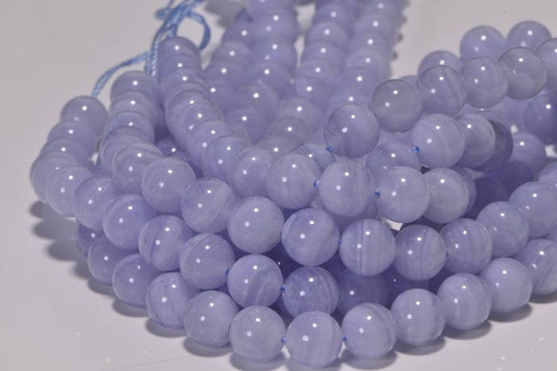 Blue Lace Agate 8mm Beads Natural Gemstone Lace Agate Beads Jewelry Making Supplies
