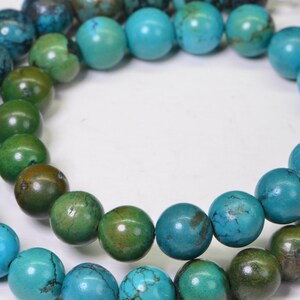 Turquoise 9mm 16 Strand Natural Gemstone Beads Jewelry Making Supplies Turquoise Beads image 2