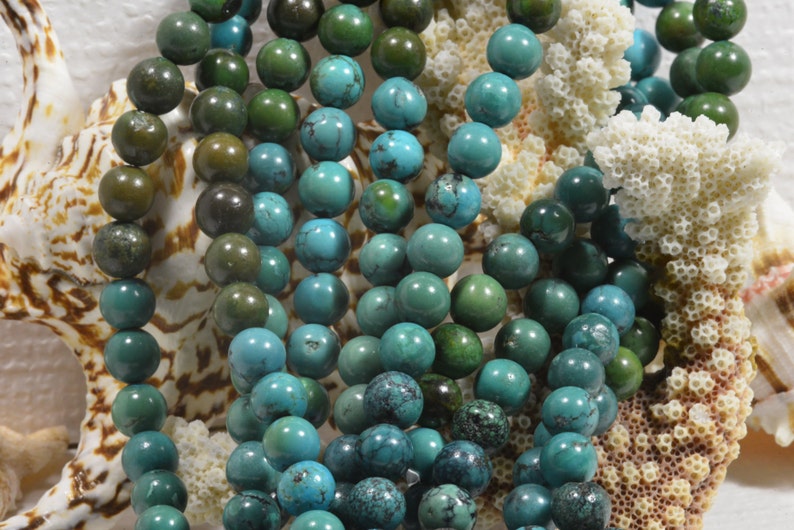 Turquoise 9mm 16 Strand Natural Gemstone Beads Jewelry Making Supplies Turquoise Beads image 7