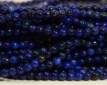 Lapis Lazuli 2mm 15 1/2" inch Strand  Royal Blue Natural Lapis Lazuli Round  Luxe AA Jewelry Making Supplies