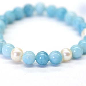 Three Pearl Larimar Quartz 6 mm Blue Natural Gemstone Beads Jewelry Making Supplies image 9