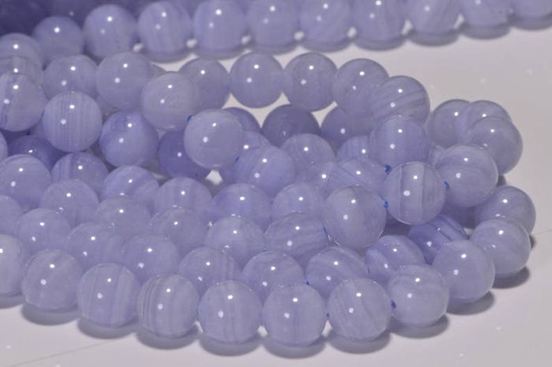 Blue Lace Agate 8mm Beads Natural Gemstone Lace Agate Beads Jewelry Making Supplies