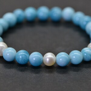 Three Pearl Larimar Quartz 6 mm Blue Natural Gemstone Beads Jewelry Making Supplies image 3