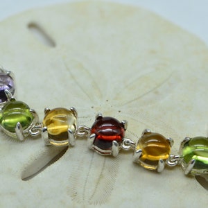 Natural Citrine Garnet Amethyst Peridot  Bracelet Link Sterling Silver Unfinished Bracelet Chain Link Connector
