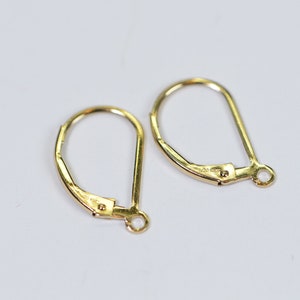 14K Gold Filled Plain Lever Back Ear Wire with Open Ring One Pair Earrings