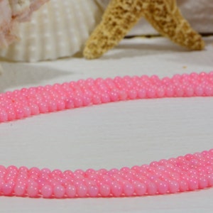 Pink Coral 3mm Round Pink Coral Beads Jewelry Making Supplies image 2