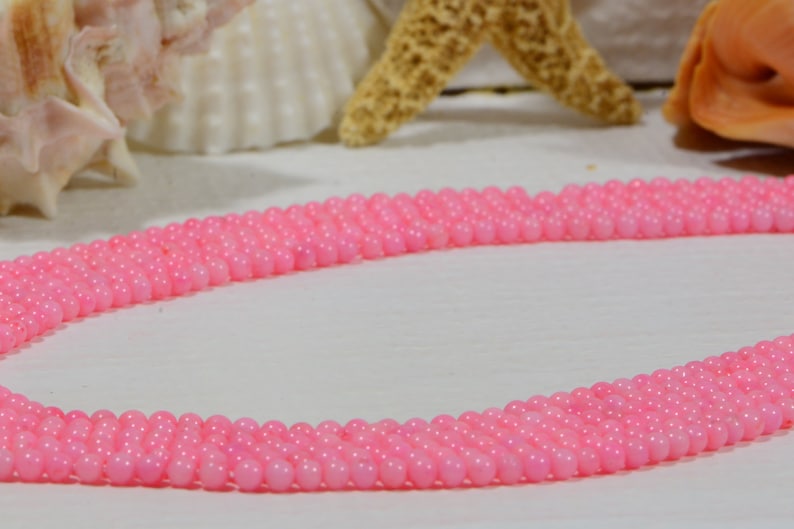 Pink Coral 3mm Round Pink Coral Beads Jewelry Making Supplies image 2