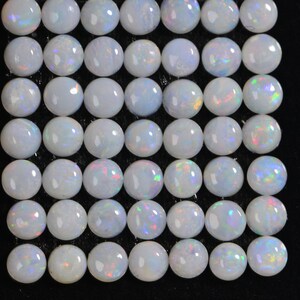3mm Australian White Solid Opal Round Smooth Cabochon round for ring earrings 10 stone lot image 4