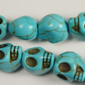 Howlite  Skull Beads 13x11mm Gemstone Beads Bead Supply Jewelry Making Supplie
