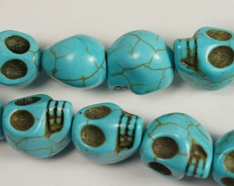 Howlite  Skull Beads 13x11mm Gemstone Beads Bead Supply Jewelry Making Supplie