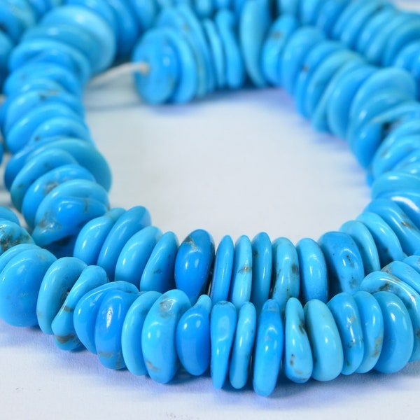 Arizona Sleeping Beauty Turquoise, Rondelle beads  Flat Disc , Natural Turquoise Beads, Gemstone Beads