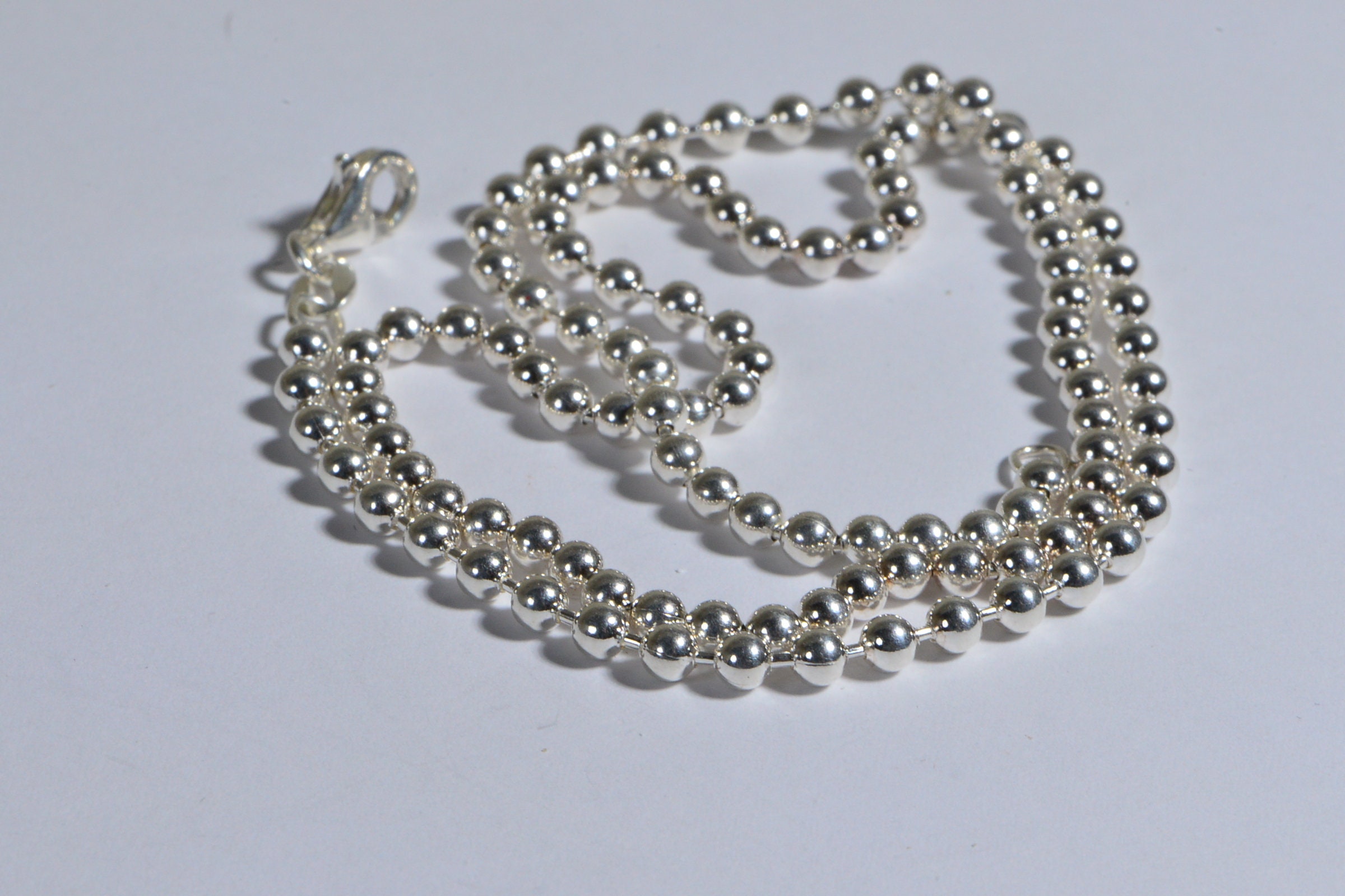3mm Ball Chain Sterling Silver 925 Necklace Choker Ball Solid Etsy