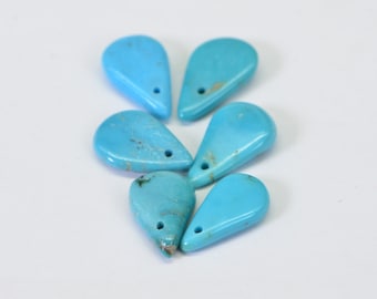 Raw Turquoise Kingman slabs  Arizona Mine Blue Turquoise  Small Teardrops loose beads