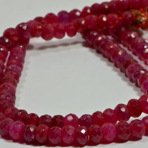 5mm Genuine Ruby Faceted Rondelle Beads  Natural Gemstone Beads Jewelry Making Supplies