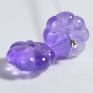 8mm Light Amethyst Beads Carved Floral Beads Natural Gemstone Bead Supplies Jewelry Making Supplies 2 Beads