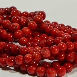 6mm Coral Round  Beads Gemstone Beads Jewelry Making Supplies Full Strand Red Coral Beads