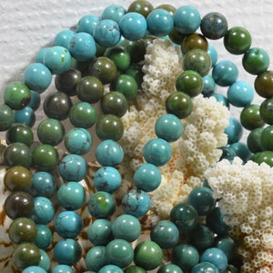 Turquoise 9mm 16 Strand Natural Gemstone Beads Jewelry Making Supplies Turquoise Beads image 6