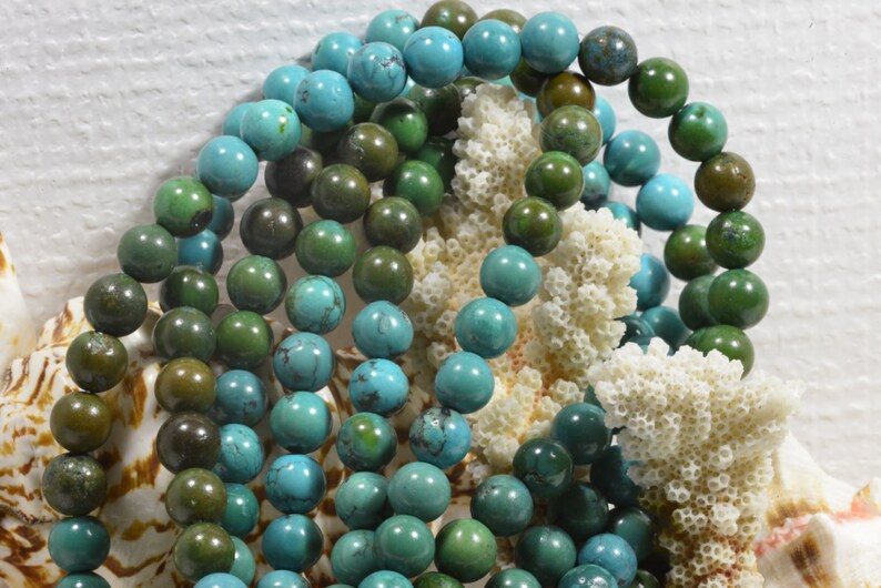 Turquoise 9mm 16 Strand Natural Gemstone Beads Jewelry Making Supplies Turquoise Beads image 6