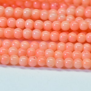 天然エンジェルスキンコーラルビーズストランド：3mmピーチピンクジュエリー用品