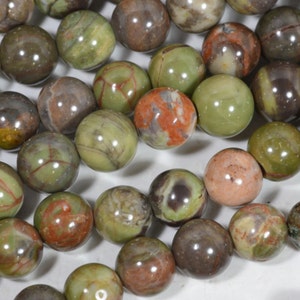 6mm Rainforest Jasper Round Beads Natural Gemstone Chakra Bracelet Beaded Supplies High Quality Smooth Round Half Strand image 1