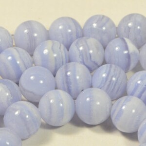 10mm Blue Lace Beads Round  Smooth Finish Natural Gemstone Beads Loose Beads  Jewelry Making Supplies