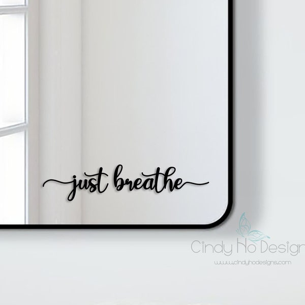 Just Breathe Aufkleber Typografie Aufkleber