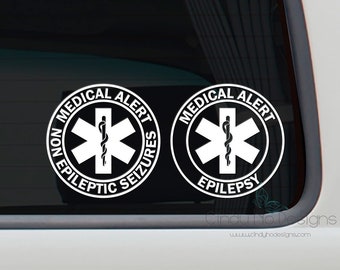 Medical Alert - Epilepsy, Non Epileptic Seizures 4 x 4 Inch Decal