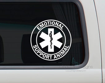 Emotional Support Decal -   4 x 4 Inch Decal