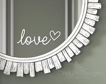 Cursive Love with a Heart - Typography Decal