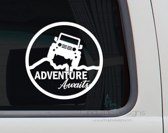 Adventure Awaits - 4 x 4 Vehical Camping Decal