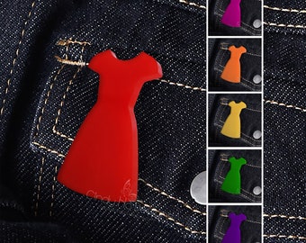 Colour Dress - Shaped Pin / Brooch - Show Your Support to Your Cause