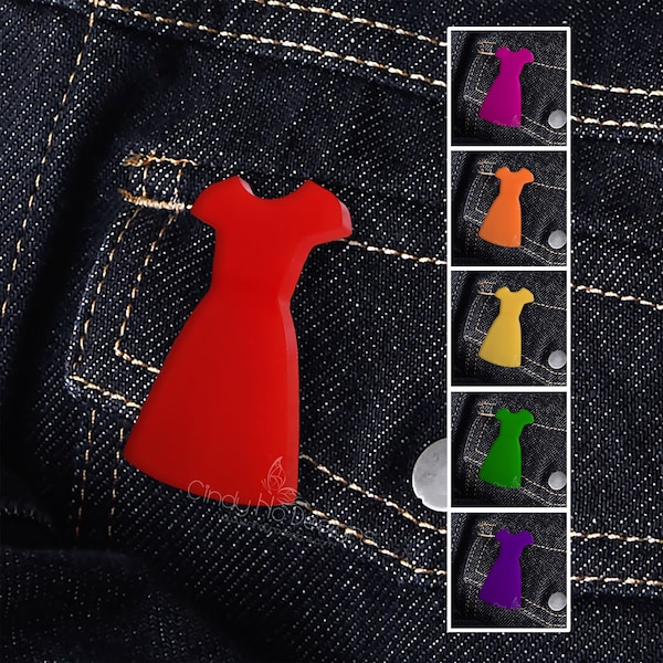 Colour Dress - Shaped Pin / Brooch - Show Your Support to Your Cause