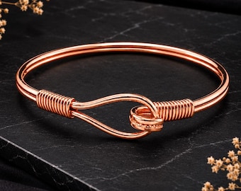 Reines Kupfer Armband, Handgemachter offener Armreif, Healing Kupferschmuck, für Männer und Frauen