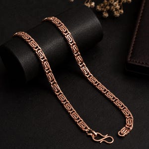 Handgjort halsband i bysantinsk koppar | Statementkedja i massiv koppar | Unisex-smycken | Minimalistisk present i koppar