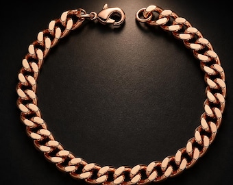 Massives Kupfer Cuban Link Armband für Männer und Frauen Hochleistungskupferkette Schmuck Geschenke für Sie & Ihn Heilendes Armband