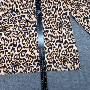 Johnny Was Leopard Print Pajama Set Floral Trim Loungewear Large Womens image 6