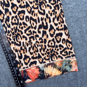 Johnny Was Leopard Print Pajama Set Floral Trim Loungewear Large Womens image 10